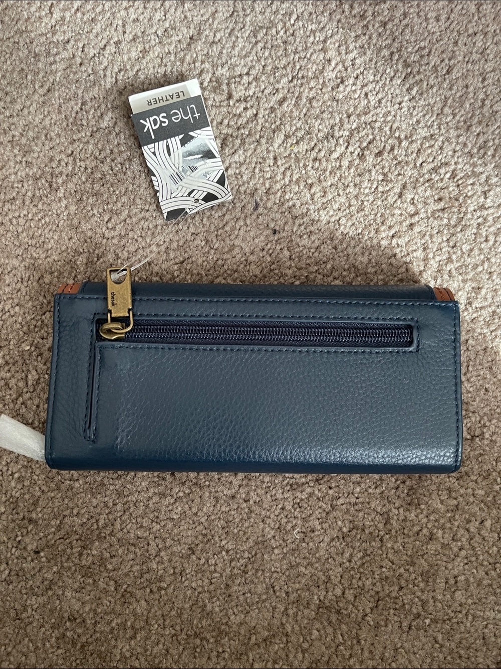 The Sak Navy and Brown Leather Iris Flap Wallet - Picture 10 of 13